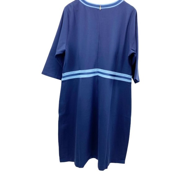 Draper James Persley Ponte Dress Nassau Navy Plus Size 2X NEW - Picture 4 of 12
